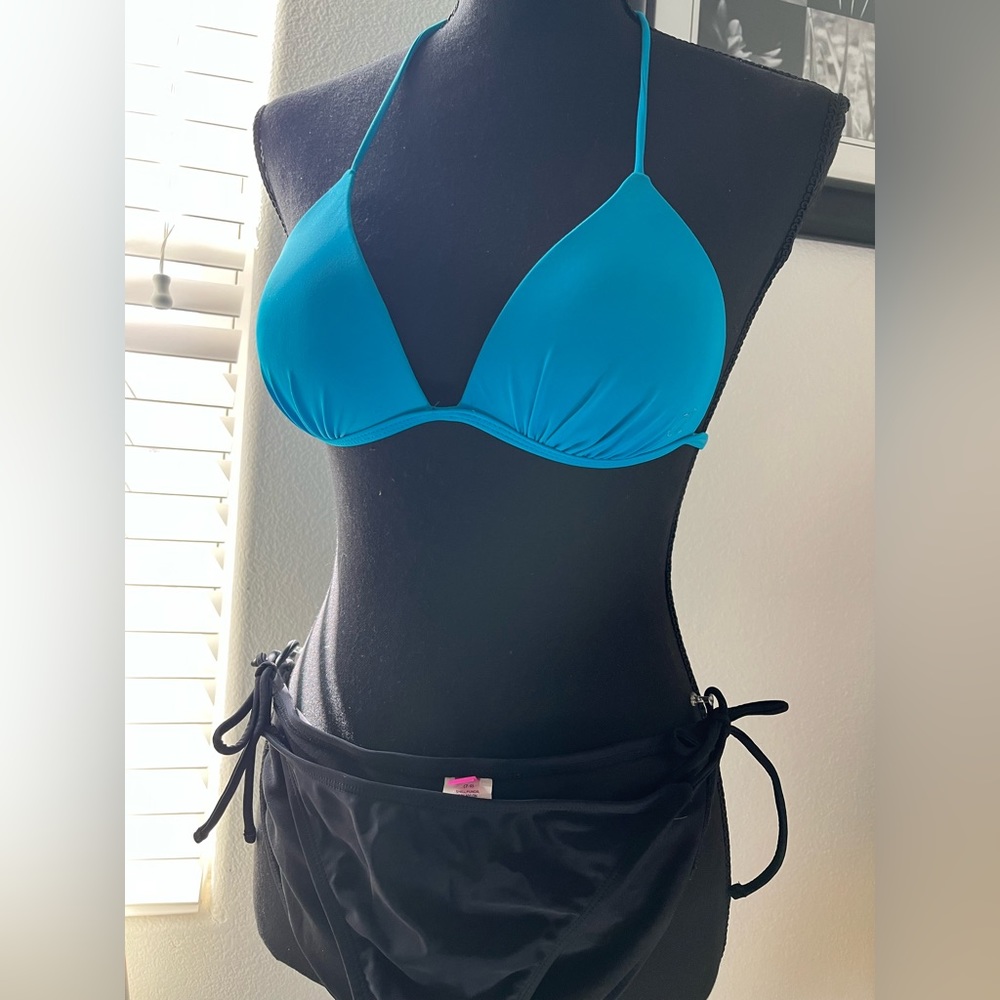 Ocean Pacific Blue & Black Triangle Bikini Set | Size 7–9